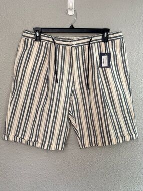 NWT Casati Milano | Italian Linen Blend Drawstring Shorts | Size 56 UK = 36 US